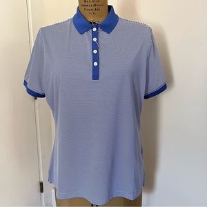 NWT FootJoy Golf Leisure Cochecho Country Club Logo Striped Short Sleeve Polo